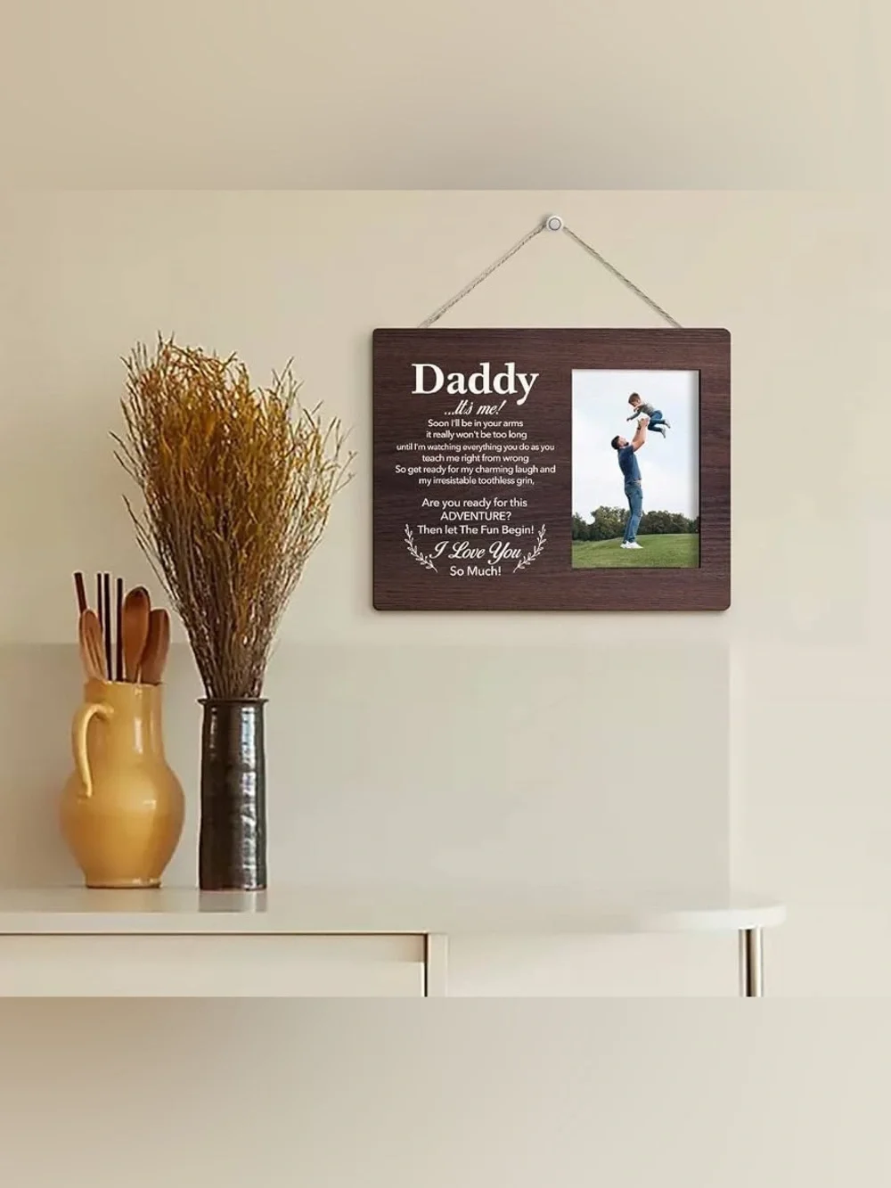 HALUOSI New Dad Tabletop Picture Frame Plaque